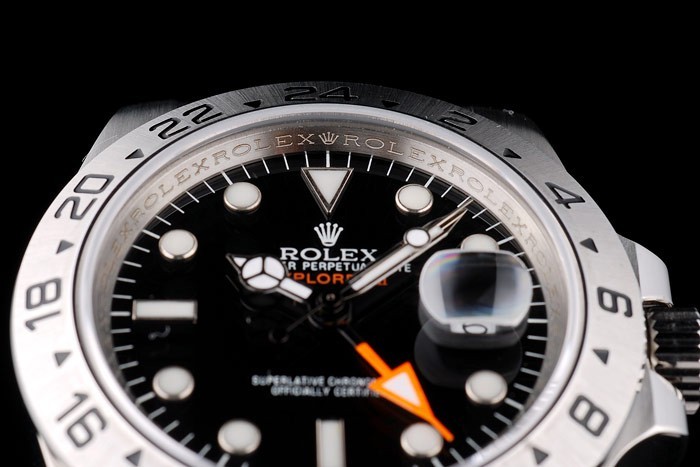 Rolex Explorer Stainless Steel Bezel Black Dial Tachymeter